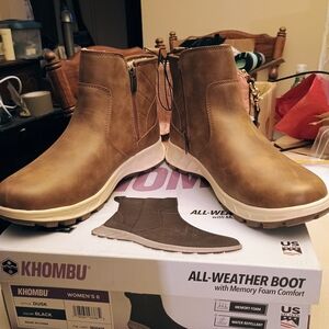 Khombu Men's Brown All-Weather Boots No Box.